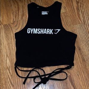 Gym shark crop tie top